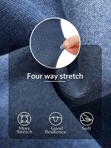 SHEIN Girls' Blue Vintage Washed Distressed Straight Leg High Stretch Skinny Jeans, Fashionable And Versatile; Suitable For Outdoor Sports And Play, Easy To Move, Wear Alone In Spring And Summer, Layer As Base In Autumn And Winter - Medium Wash - View 9