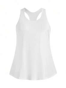 SHEIN Velisys Plus Size Solid Color Racerback Sports Tank Top 3 Pieces Set - Multicolor - View 3