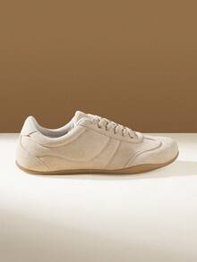 CUCCOO EASI Off-White 杏色復古女鞋，軟底透氣，通勤百搭平底休閒運動鞋 - 杏色 - 查看 2
