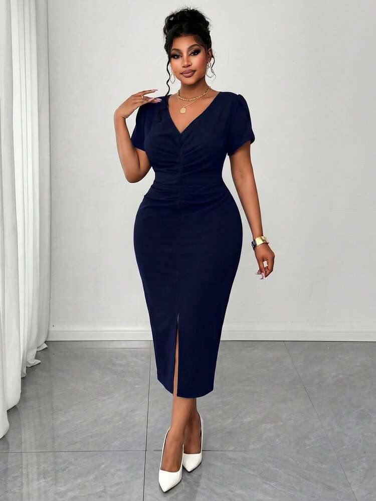 dark champagne wedding dress A-line Dresses V-neck Lace Appliqued Tulle Bridal Go – Viniodress Elevate your special day SID-STD14975A Winter Dresses For Work Size:INSTOCK-Set A: Dress S