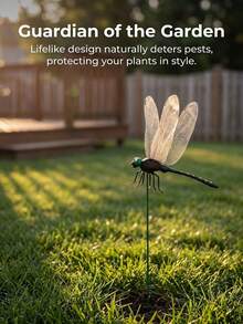 10pcs Realistic Dragonfly Decor, 3D Dragonfly Garden Stake, Dragonfly Garden Ornament, Yard Decoration, Movable Dragonfly Stake, Modern Dragonfly Design Garden Decor With Stem, Suitable For Garden/Shop/Home Wall Dec - multicolor - View 3