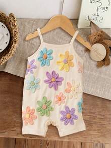 Baby Girl Casual Cartoon Pattern Suspender Romper, Suitable For Spring And Summer - Multicolor - View 5