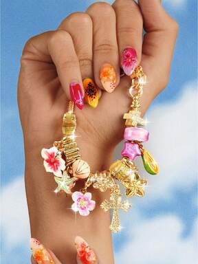 Popjeli DIY Summer Nature Travel Bracelet, Purple Butterfly Bracelet, Gutter/Flower/Cross/Starfish/Fashion