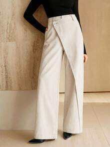Anewsta New Asymmetrical Design Women's Jeans - Beige - View 6