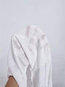 SHEIN Cheerettes 無袖印花圓領鏤空運動T恤 - 白色 - 查看 8
