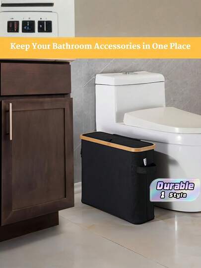 Cesta de almacenamiento plegable de lona Oxford para papel higiénico con tapa, capacidad para 12 rollos estándar, montaje fácil sin herramientas, organizador compacto y ahorrador de espacio para baño, autocaravana y armario