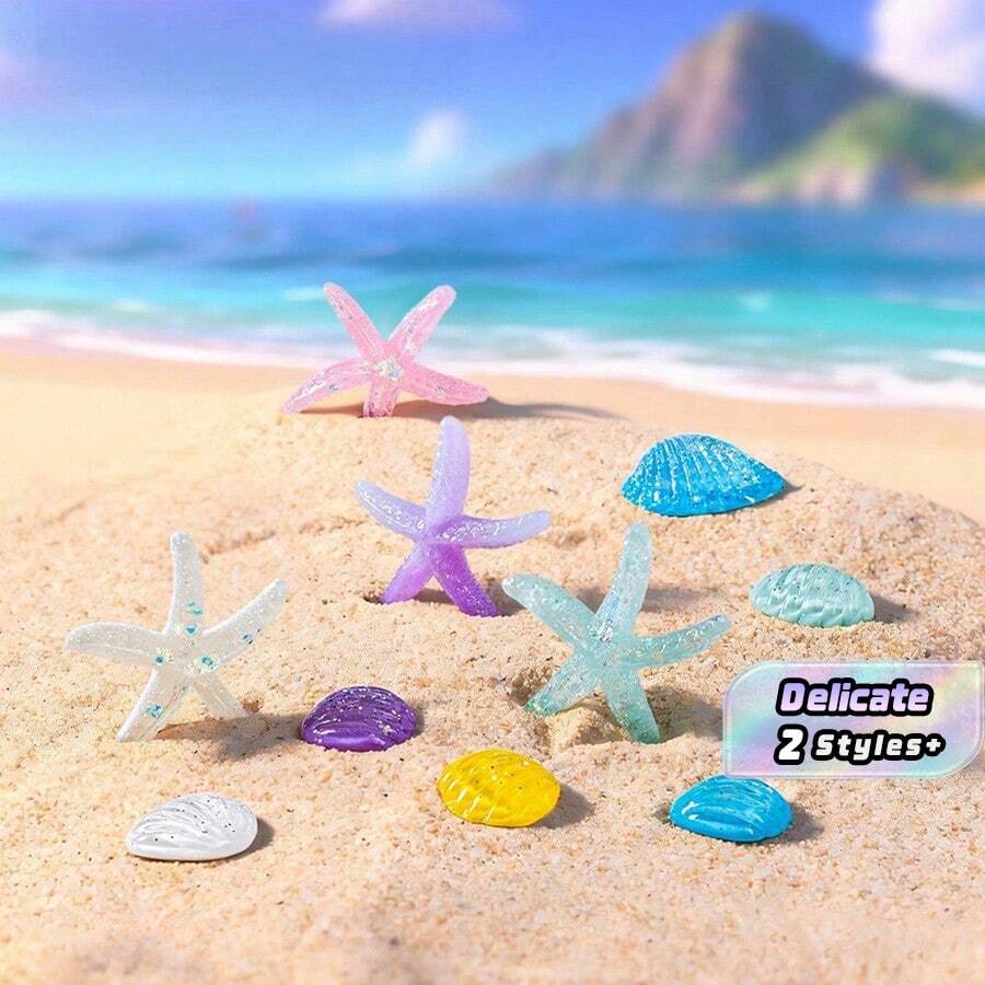 20/50 Piezas Mini Estrellas de Mar & Conchas DIY Accesorios de Manualidades, Tamaño 0.8-1.1 Pulgadas, Regalos Perfectos Para Cumpleaños & Graduación - Multicolor - Ver 1