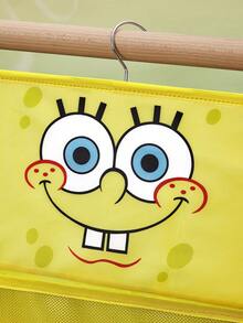 SpongeBob SquarePants | SHEIN 1 Buah Rak Bermotif Kartun Dapat Digantung dan Disimpan, Cocok Digunakan di Belakang Pintu, Lemari Pakaian, dan Tempat Lainnya, Kapasitas Besar, Dapat Menyimpan Pakaian, Tas, Barang-barang Kecil, dll., Cocok untuk Semua Orang, Terutama Cocok untuk Spons Merah Muda, Dunia Bawah Laut - Kuning - View 4
