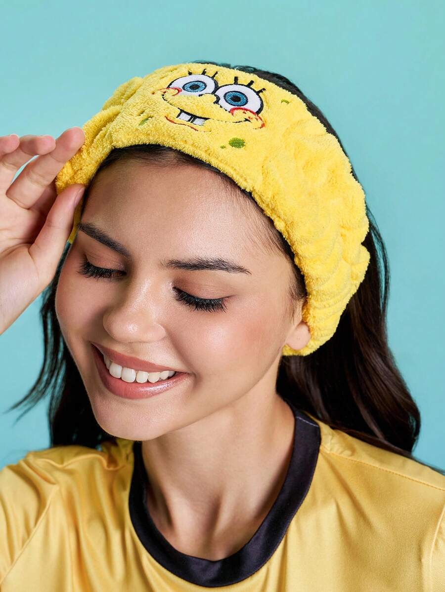 SpongeBob SquarePants | SHEIN 1 Buah Ikat Rambut Elastis Berbahan Plush, Dekorasi Rumah dan Kamar Mandi - Sponge Bob - View 1