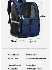 1PC Foldable Pet Backpack Breathable Portable Large Capacity Double Shoulder Bag For Cat And Dog Travel Outdoor Carrier Puppy Kitten Carrier - Multicolor - View 2