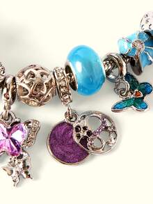 Popjeli DIY Cute Travel Bracelet, Purple Butterfly Bracelet, Butterfly/Heart/Starfish/Fashion - Purple - View 13