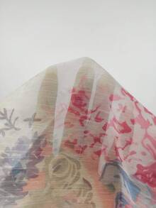 SHEIN LUNE CURVE 復古V領燈籠袖度假風寬鬆休閒大尺碼女款襯衫 - 粉色 - 查看 4