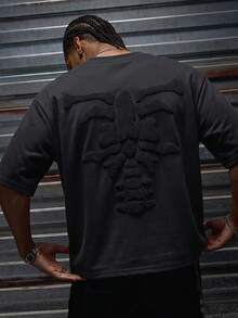 AXEPEAK Men's Crew Neck Short Sleeve Casual Loose Fit T-Shirt - Black - View 1