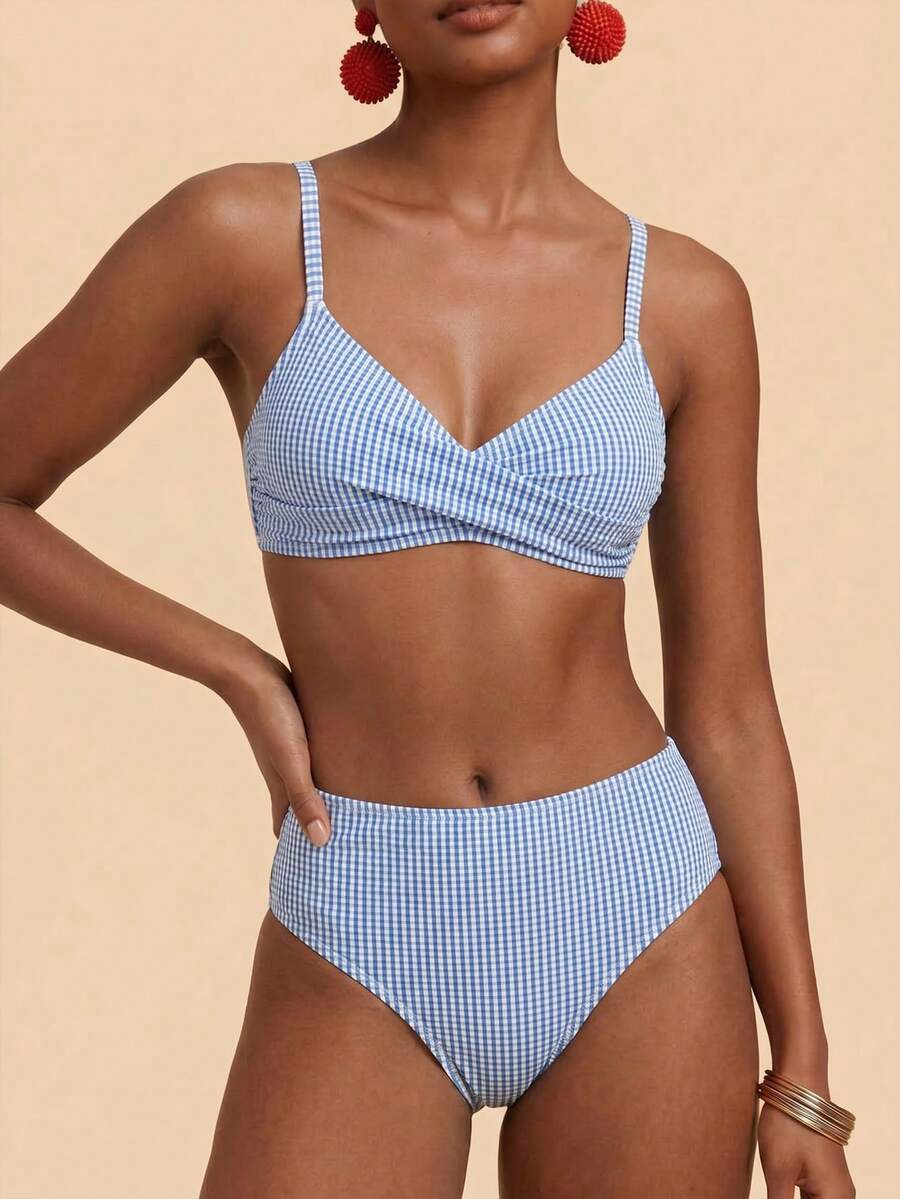 Travachic Women's Striped Bikini Set With Straps - Multicolor - View 1