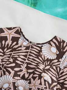 Swim SPRTY 2pcs/Set Ocean Print Fashion Sports Surfing Women's Two Pieces Tank Top Swimsuit - Multicolor - View 6