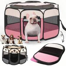 1PC Portable Foldable Pet Tent Kennel Octagonal Fence Puppy Shelter Easy To Use Outdoor Easy Operation Large Dog Cages Cat Fences - Multicolor - View 4