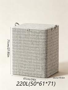 Bolsa de almacenamiento plegable con asa & cremallera, organizador transpirable de gran capacidad, bolsa portátil reforzada para ropa de cama, mantas & edredones, cesto multifuncional para ropa, juguetes, ahorrador de espacio para dormitorio, hogar & residencia estudiantil - Multicolor - Ver 13