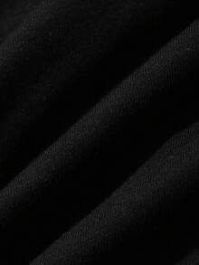 DAZY Black Short Sleeve Ribbed Collar Contrast Color Design Slightly Loose Fit Men's T-Shirt - Black - View 3