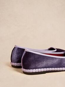Rosivie Zapatos de mujer de terciopelo púrpura, clásicos y suaves, tipo slip-on, básicos, de suela plana y vamp bajo - Morado - Ver 7