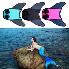 1pc Mermaid Swim Tail, Suitable For Teenagers, Water Sports Swimming Snorkeling Fins, Beach Essential, Swimming Pool Floating Equipment - Multicolor - View 6