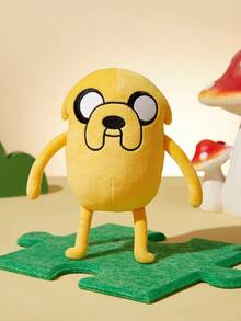 ADVENTURE TIME X SHEIN 1個卡通毛絨娃娃，由柔軟材質製成，配有精美刺繡，可放置在沙發或車內作為裝飾，適合作為禮物 - 黃色 - 查看 1
