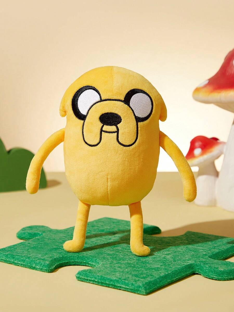ADVENTURE TIME X SHEIN 1個卡通毛絨娃娃,由柔軟材質製成,配有精美刺繡,可放置在沙發或車內作為裝飾,適合作為禮物 - 黃色 - 查看 1