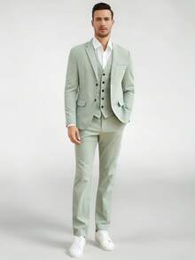 SIGLOCORE Hombres con botón delantero Blazer & Chaleco & Pantalones de traje - verde menta - Ver 7
