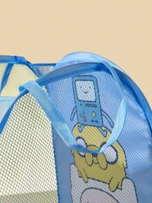 ADVENTURE TIME X SHEIN Panier de rangement pliable en fibre de polyester - Panier de rangement portable escamotable, boîte de rangement multifonctionnelle pour la maison, convient pour les vêtements, les jouets, le tri des articles divers, léger, durable et facile à nettoyer, convient pour la chambre, le salon, la salle de bain, le dortoir, - Ordre bleu clair - Voir 7