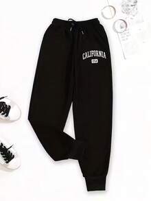 Women Sweatpants - Negro con Gris - View 2