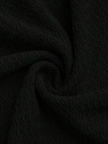 Auvina Vestido de fiesta elegante de talla grande para mujer, de unicolor, de punto acanalado, con hombro asimétrico, manga acampanada con volantes y silueta ajustada hasta el tobillo - Negro - Ver 5