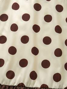 Emery Rose Kids Emery Rose Kids 可愛復古風女童波點背心洋裝，奶油色與咖啡色大波點無袖魚尾下擺外層背心裙，適合春夏穿著 - 彩色 - 查看 6