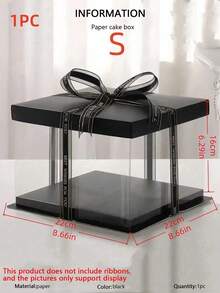 1 pieza Caja de regalo para fiesta/días festivos, Caja de almacenamiento de 1 nivel/2 niveles/3 niveles para el Día de San Valentín - Negro - Ver 18
