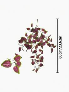 1/2pcs Artificial Plants, Vine Decor, 4 Options: A. Red Eyebrow Leaf, B. Green Eyebrow Leaf, C. Pepper Grass, D. Net Grass Mint Leaf. Green Decorations - Green - View 18