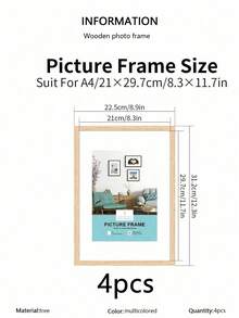 3/2/1件装木质相框，适用于照片墙，尺寸可选10x15、15x20、20x25英寸，A4尺寸，木质彩色相框支架，可用于照片装饰、纪念礼品 - 彩色 - 查看 23