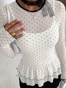 FRIFUL Women's Sheer Blouse, Summer Wear Long Sleeve Tops Women - White - View 8