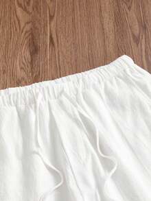 SWAVVY Men's Casual Versatile Solid Color Pants - White - View 6