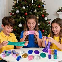 MINKOJA Kit de Slime Galaxia, Calendario de Adviento de Slime, Recuerdos de Fiesta para Niños, No Pegajoso, Alivio del Estrés y la Ansiedad, Juguete de Lodo Super Suave, Juguete de Lodo Suave Mini Slime a Granel para Niños y Niñas, Rellenos de Cumpleaños, Recompensa de Aula, Alivio del Estrés, Bolsas de Regalos - Seis colores - Ver 8