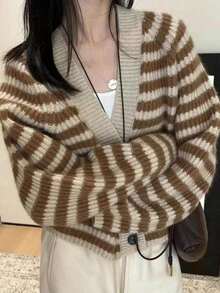 Cardigan De Mujer - Coffee Brown - View 2