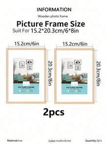 3/2/1件装木质相框，适用于照片墙，尺寸可选10x15、15x20、20x25英寸，A4尺寸，木质彩色相框支架，可用于照片装饰、纪念礼品 - 彩色 - 查看 27