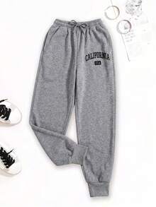 Women Sweatpants - Negro con Gris - View 3