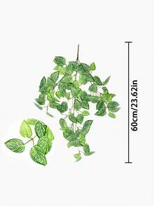 1/2pcs Artificial Plants, Vine Decor, 4 Options: A. Red Eyebrow Leaf, B. Green Eyebrow Leaf, C. Pepper Grass, D. Net Grass Mint Leaf. Green Decorations - Green - View 20