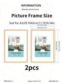 3/2/1件装木质相框，适用于照片墙，尺寸可选10x15、15x20、20x25英寸，A4尺寸，木质彩色相框支架，可用于照片装饰、纪念礼品 - 彩色 - 查看 33