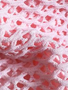 Swim Mod Women's Spring/Summer Textured Fabric Halter Neck Beaded Bikini Set - Pink - View 7