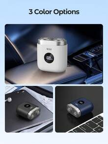 Teckwe 男士迷你便攜式電動刮鬍刀，USB充電數位顯示雙刀片口袋刮鬍刀，防水輕巧旅行刮鬍刀，適合日常刮鬍與商務出差 - 彩色 - 查看 5