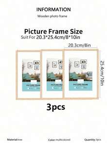 3/2/1件装木质相框，适用于照片墙，尺寸可选10x15、15x20、20x25英寸，A4尺寸，木质彩色相框支架，可用于照片装饰、纪念礼品 - 彩色 - 查看 29