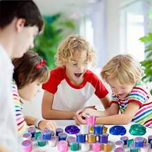 MINKOJA Kit de Slime Galaxia, Calendario de Adviento de Slime, Recuerdos de Fiesta para Niños, No Pegajoso, Alivio del Estrés y la Ansiedad, Juguete de Lodo Super Suave, Juguete de Lodo Suave Mini Slime a Granel para Niños y Niñas, Rellenos de Cumpleaños, Recompensa de Aula, Alivio del Estrés, Bolsas de Regalos - Seis colores - Ver 9