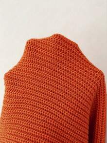 Rafferiza Women's Graphic Business Festival Solid Color Batwing Sleeve Long Sleeve Fashion Versatile Knit Cardigan - Orange - View 5