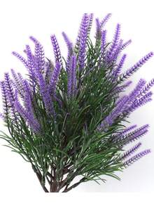 2pcs Resistant Purple Artificial Lavender With Stakes - Realistic Faux Outdoor Plants For Indoor/Outdoor, Living Room, Garden, Front Door Decor, Durable Plastic Flowers, Winter Display (Vase Not Included) - Violet Purple - View 5