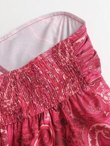 Sweetra Vestido curto fluido em A para mulher, sem alças, de camada dupla, design doce e moderno, primavera/verão, estilo férias na praia - Multicolorido - Ver 6