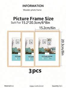 3/2/1件装木质相框，适用于照片墙，尺寸可选10x15、15x20、20x25英寸，A4尺寸，木质彩色相框支架，可用于照片装饰、纪念礼品 - 彩色 - 查看 31